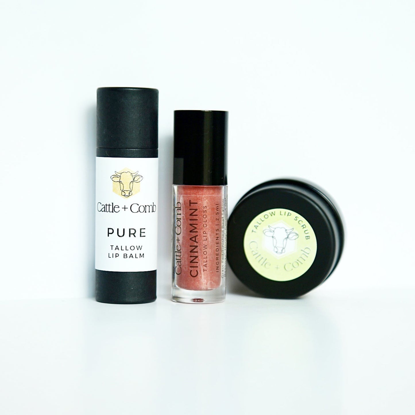 CINNAMINT Tallow Lip Trio | Grass-Fed Tallow Lip Care Set