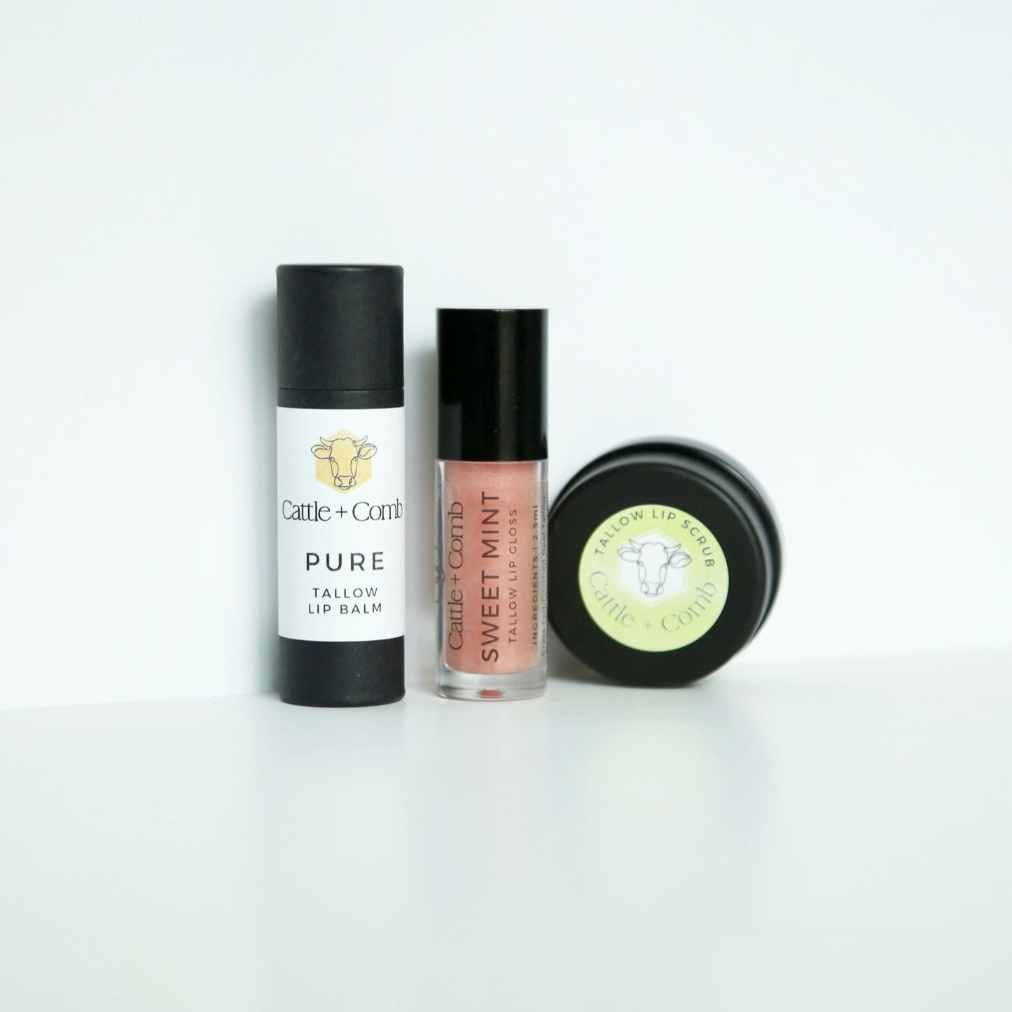 SWEET MINT Tallow Lip Trio | Grass-Fed Tallow Lip Care Set